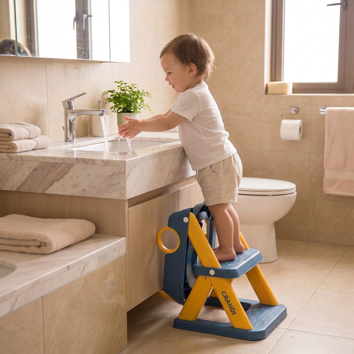 Marchepied de toilettes pliable