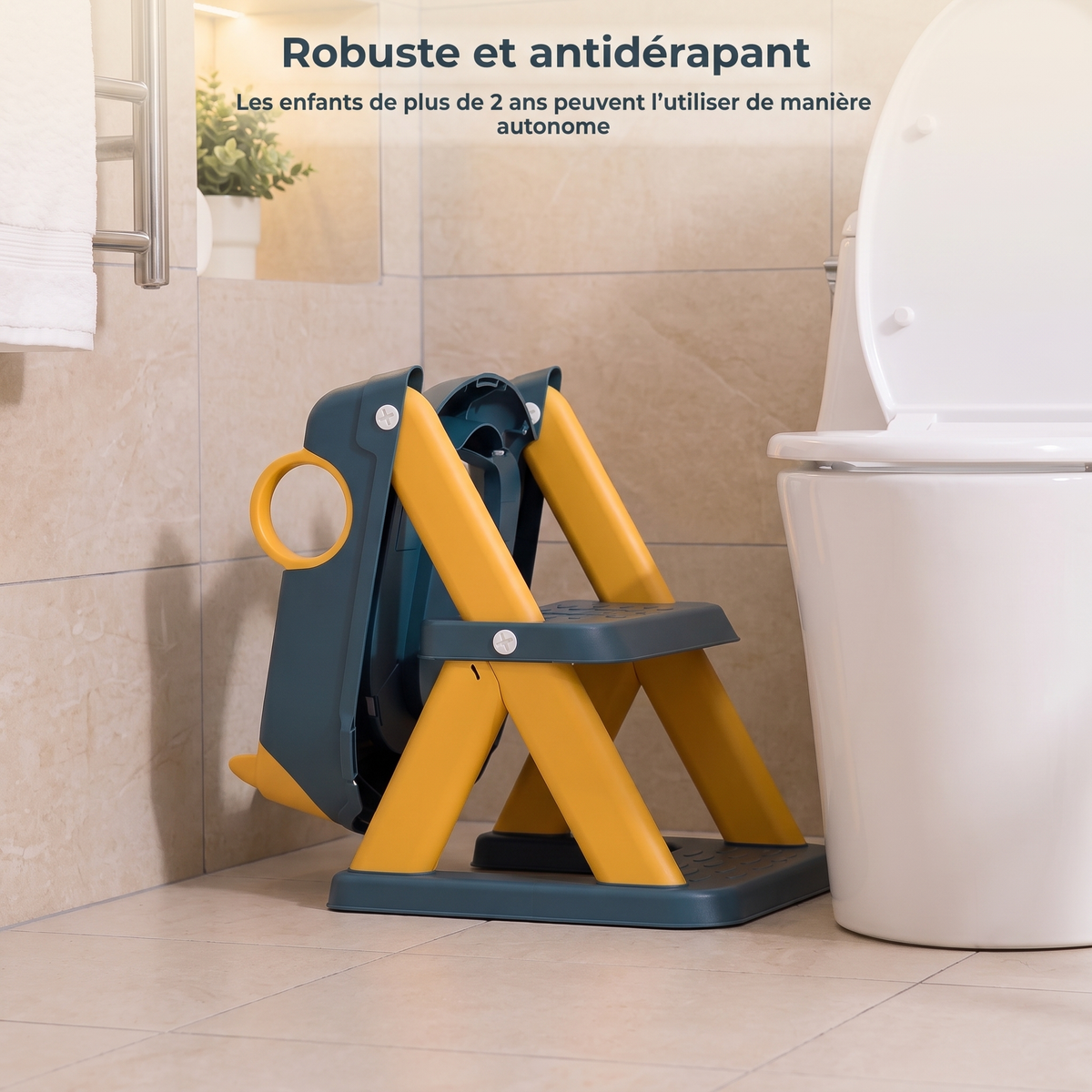 Marchepied de toilettes pliable